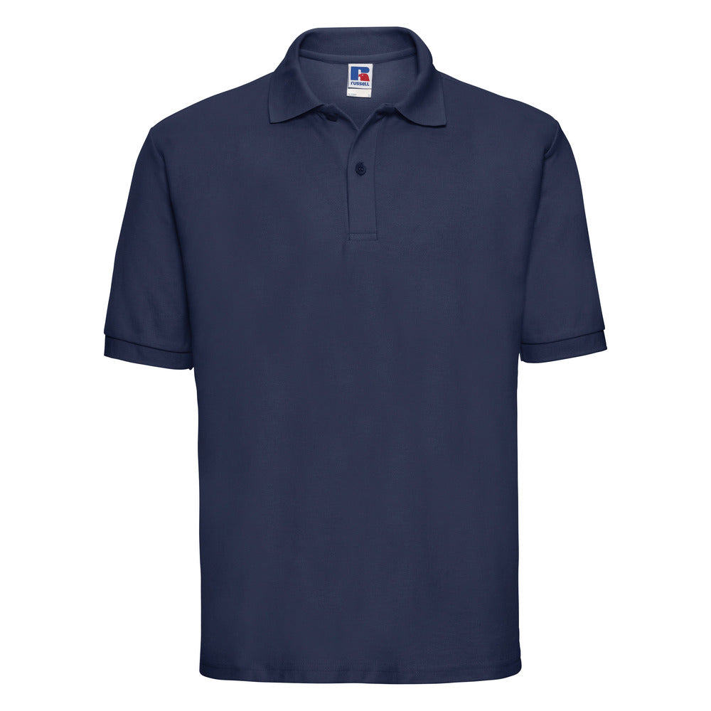 Branded Men's Classic Polyester Cotton Pique Polo in French Navy
