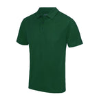 Branded Men's Quick Dry Polyester Sports Polo Shirt in Bottle Green