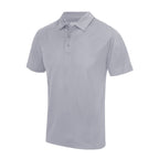 Branded Men's Quick Dry Polyester Sports Polo Shirt in Heather Grey