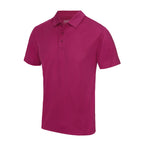 Branded Men's Quick Dry Polyester Sports Polo Shirt in Hot Pink