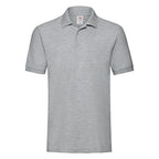 Branded Men's Premium Cotton Polo Shirt with Side Vents in Athletic Heather