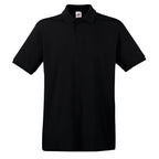 Branded Men's Premium Cotton Polo Shirt with Side Vents in Black