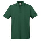 Branded Men's Premium Cotton Polo Shirt with Side Vents in Bottle Green