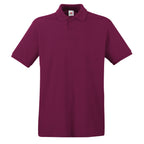 Branded Men's Premium Cotton Polo Shirt with Side Vents in Burgandy