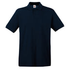 Branded Men's Premium Cotton Polo Shirt with Side Vents in Dark Navy