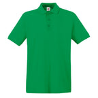 Branded Men's Premium Cotton Polo Shirt with Side Vents in Kelly Green