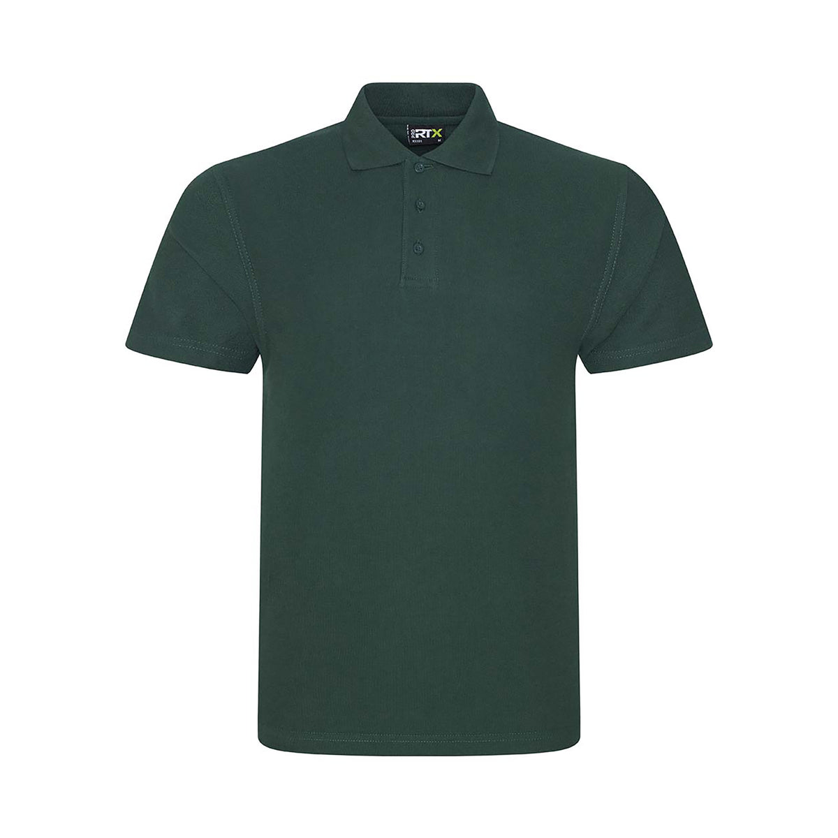 Branded Men's Workwear Polo with Twin-Needle Stitching in Bottle Green