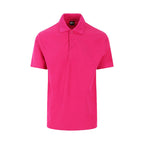 Branded Men's Workwear Polo with Twin-Needle Stitching in Fuchsia