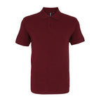 Branded Men's 100% Organic Cotton Polo Shirt in Burgandy