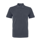 Branded Men's 100% Organic Cotton Polo Shirt in Graphite Grey