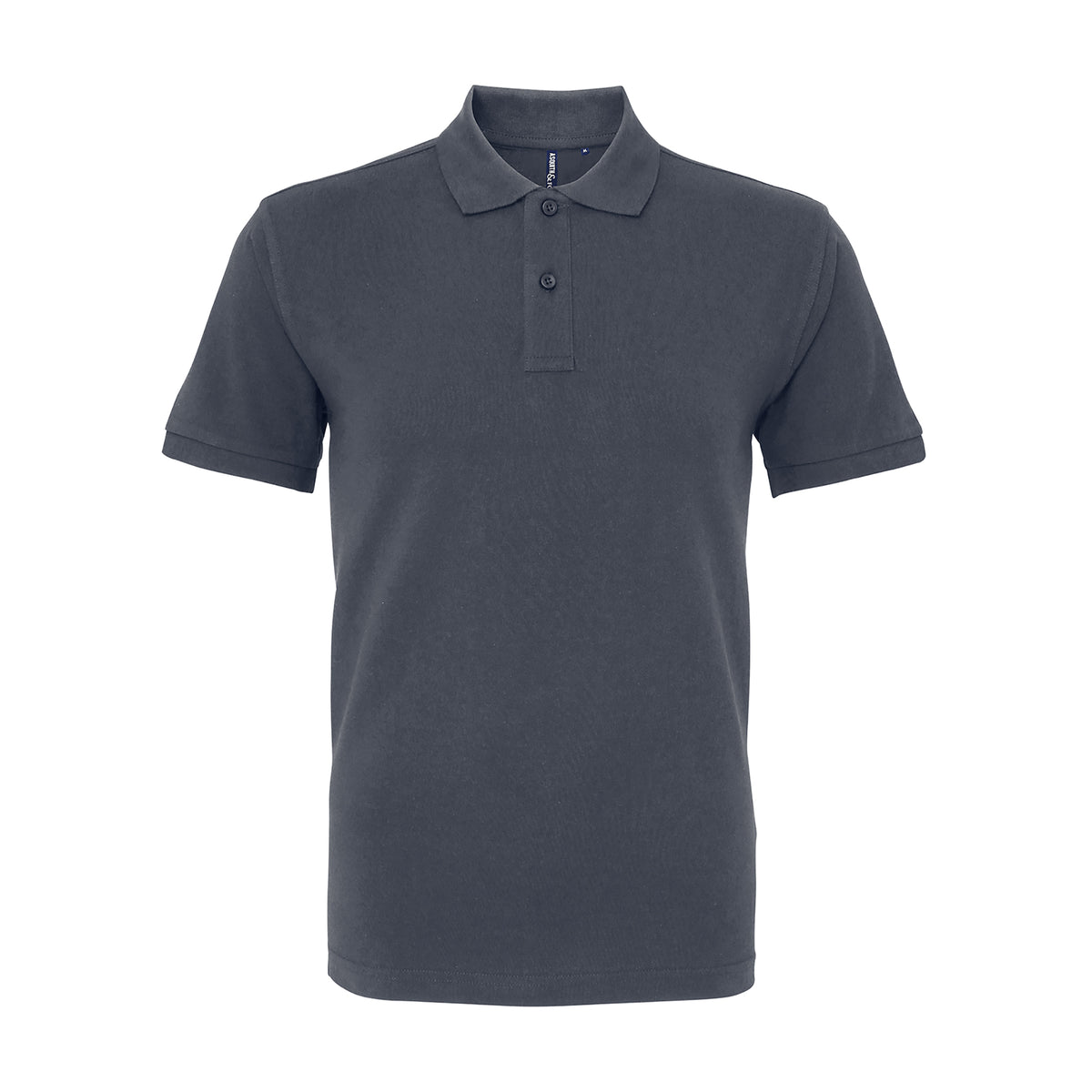 Branded Men's 100% Organic Cotton Polo Shirt in Graphite Grey
