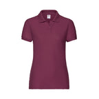 Branded Women's Polyester Cotton 65/35 Polo Shirt in Burgandy