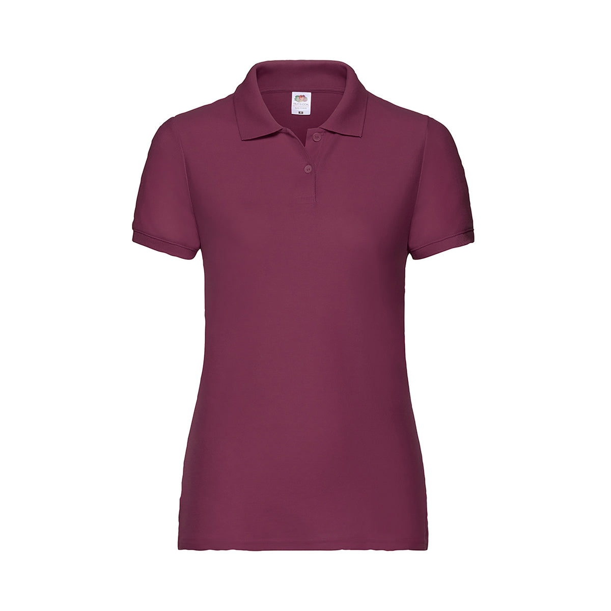 Branded Women's Polyester Cotton 65/35 Polo Shirt in Burgandy