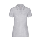Branded Women's Polyester Cotton 65/35 Polo Shirt in Heather Grey