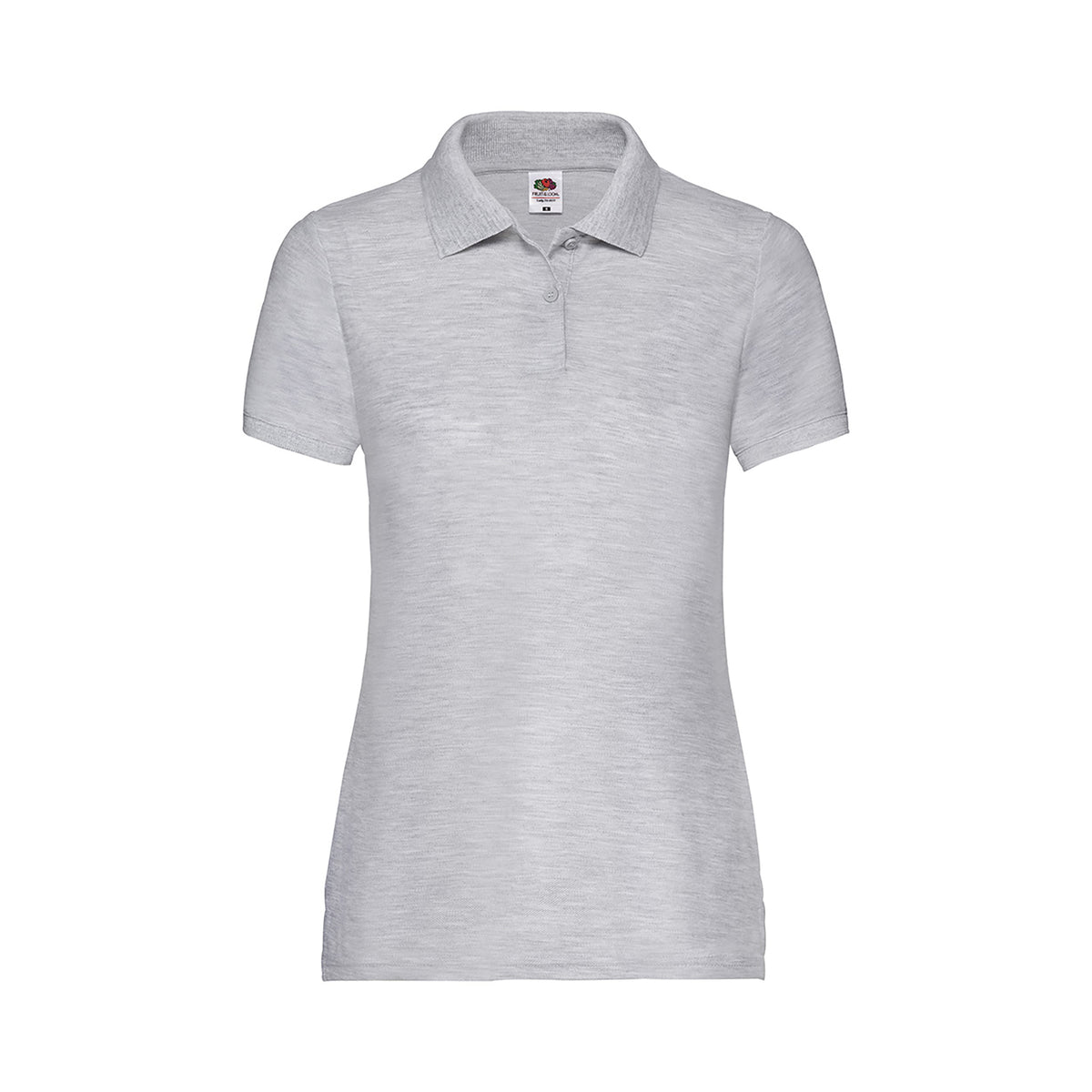 Branded Women's Polyester Cotton 65/35 Polo Shirt in Heather Grey