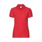 Branded Women's Polyester Cotton 65/35 Polo Shirt in Red