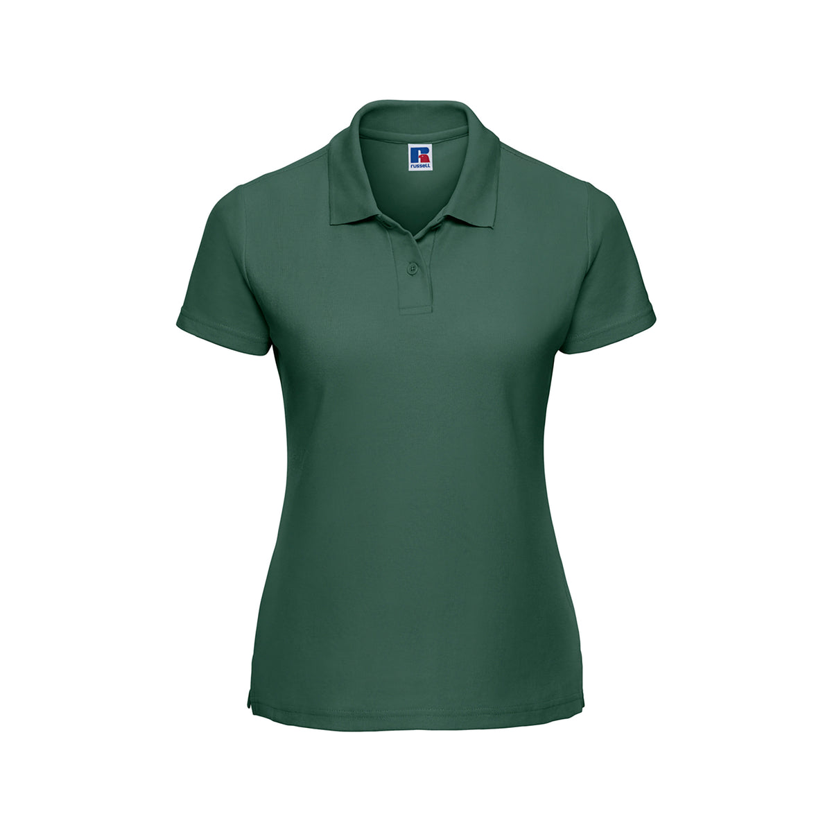 Branded Women's Classic Polyester Cotton Pique Polo in Bottle Green