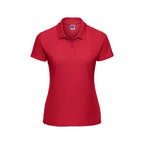 Branded Women's Classic Polyester Cotton Pique Polo in Classic Red