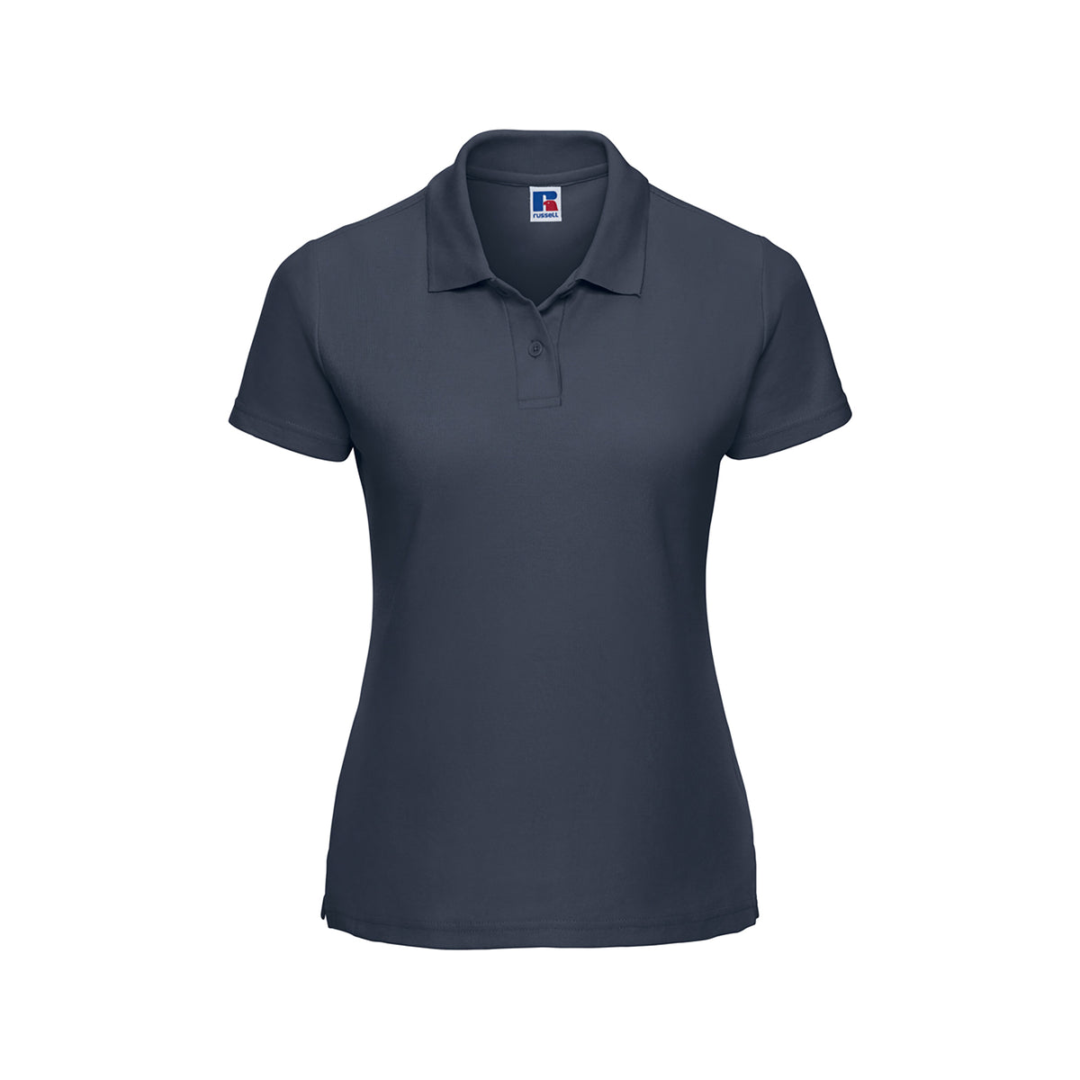 Branded Women's Classic Polyester Cotton Pique Polo in French Navy