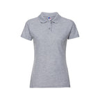 Branded Women's Classic Polyester Cotton Pique Polo in Light Oxford