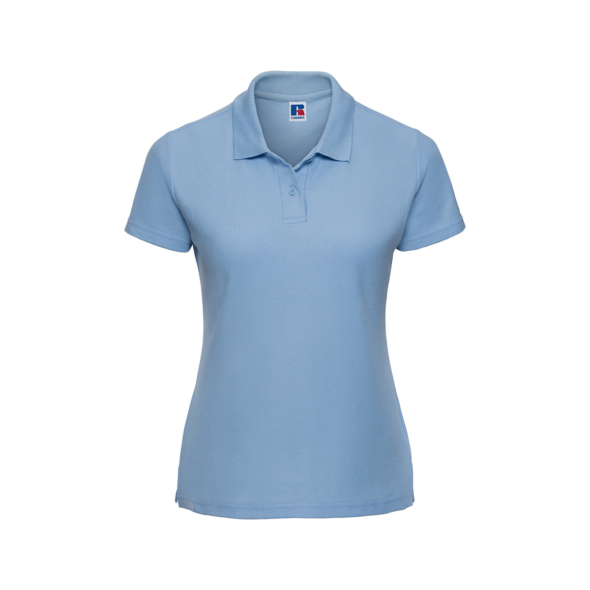 Branded Women's Classic Polyester Cotton Pique Polo in Sky Blue