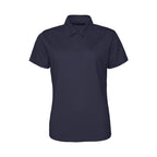 Branded Women's Quick Dry Polyester Sports Polo Shirt in French Navy