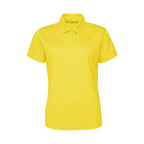 Branded Women's Quick Dry Polyester Sports Polo Shirt in Sun Yellow