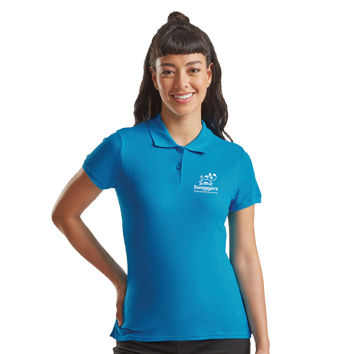 Branded Women's Premium Cotton Polo Shirt with Side Vents