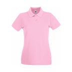 Branded Women's Premium Cotton Polo Shirt with Side Vents in Light Pink