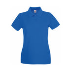Branded Women's Premium Cotton Polo Shirt with Side Vents in Royal Blue