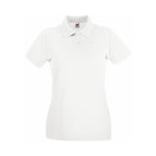 Branded Women's Premium Cotton Polo Shirt with Side Vents in White
