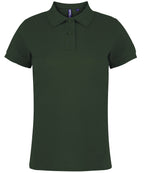 Branded Women's Classic Fit Combed Cotton Polo Shirt in Bottle Green