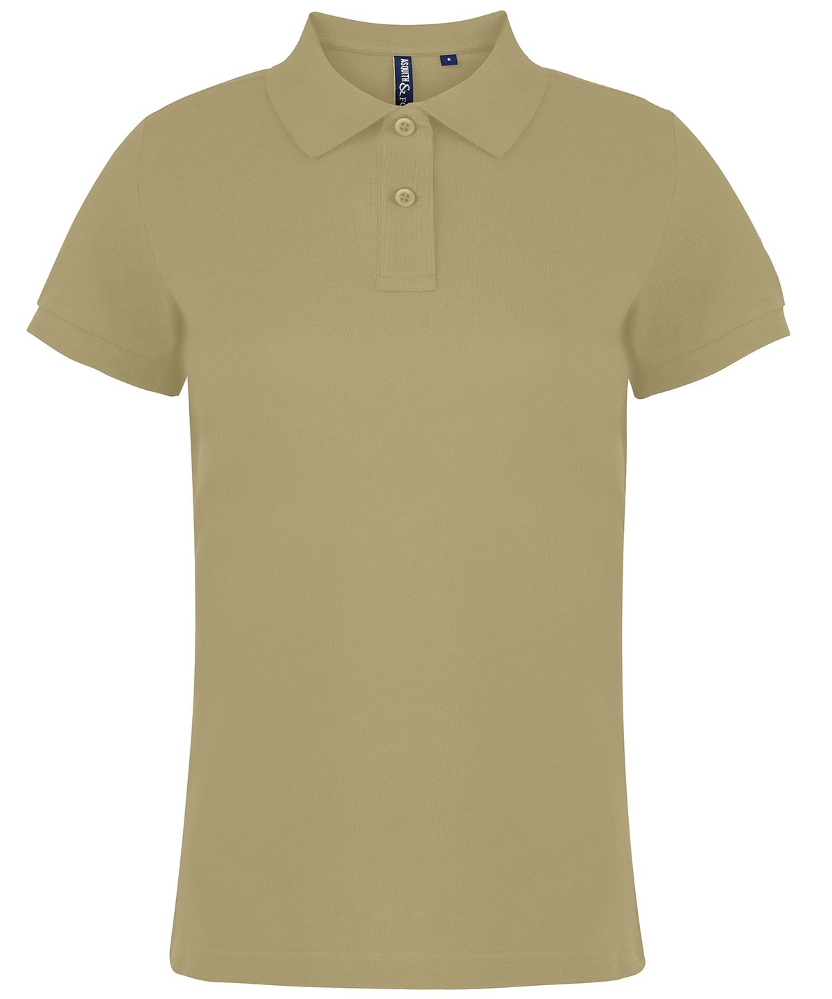Branded Women's Classic Fit Combed Cotton Polo Shirt in Khaki