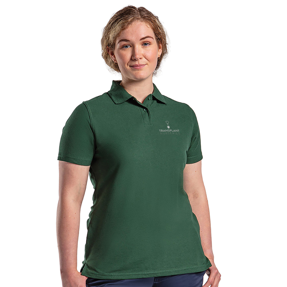 Branded Women's Workwear Polo with Twin-Needle Stitching