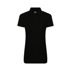 Branded Women's Workwear Polo with Twin-Needle Stitching in Black