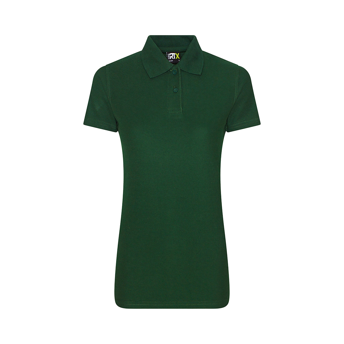 Branded Women's Workwear Polo with Twin-Needle Stitching in Bottle Green