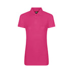 Branded Women's Workwear Polo with Twin-Needle Stitching in Fuchsia