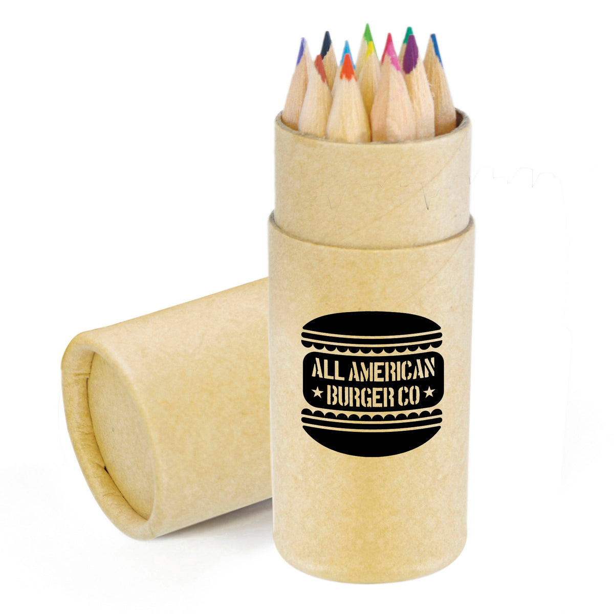 Branded 12 Piece Coloured Pencil Set in Cardboard Tube