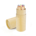 Branded 12 Piece Coloured Pencil Set in Cardboard Tube