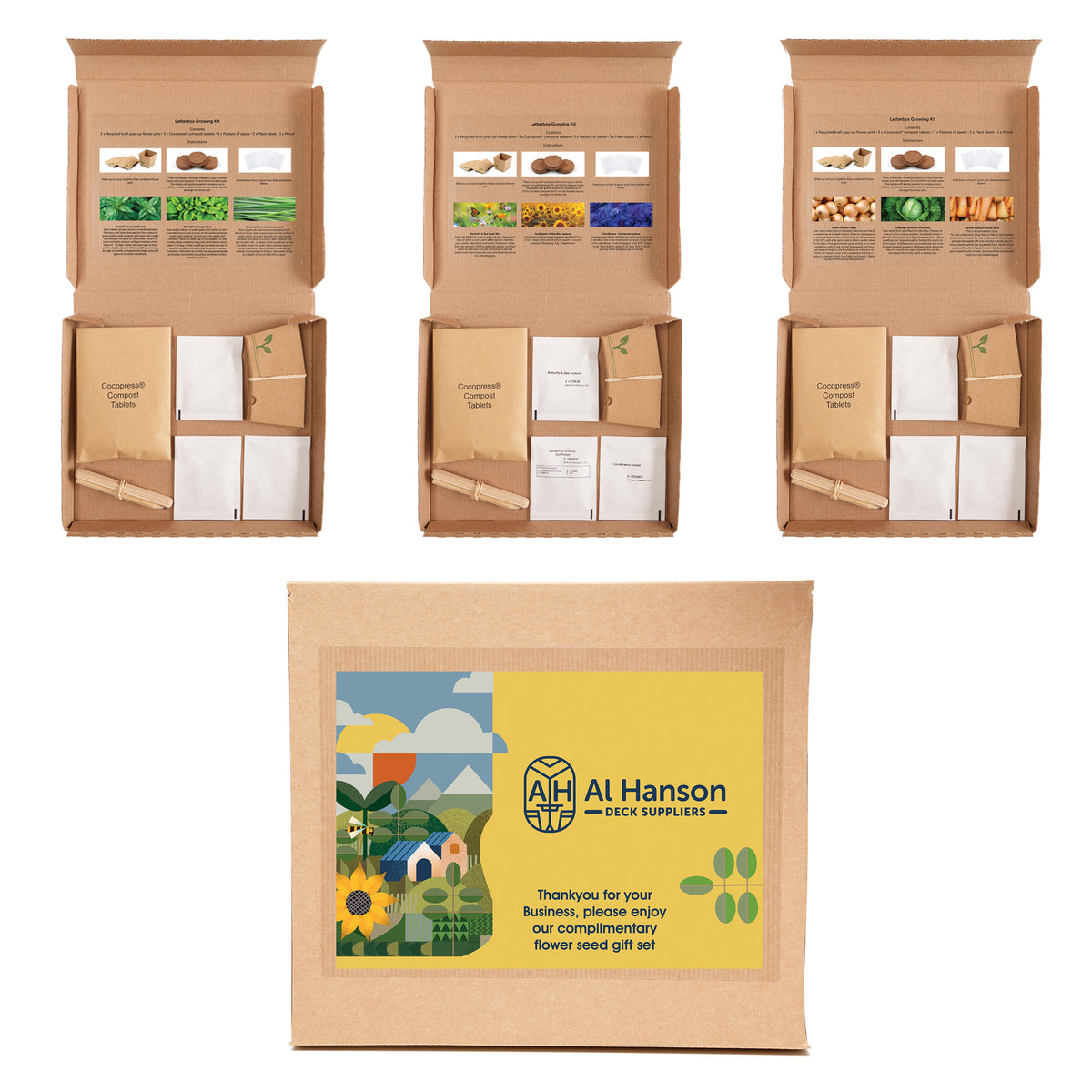 Branded Letterbox Grow Kit with Three Seed Packets