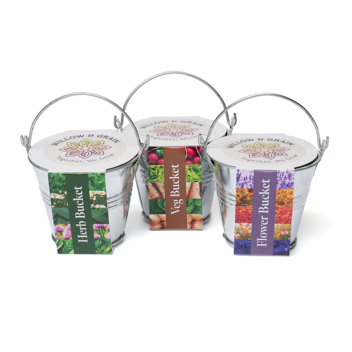 Branded Silver Zinc Mini Bucket Grow Kit
