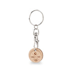 Keychain with 'YES' and 'NO' tags on a white background