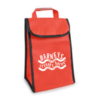 Branded Non Woven Cooler Lunch Bag with Front Pocket in Red