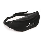 Branded RPET Waist Bag with Zipped Rear Pocket in Black