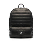Branded Puffer Backpack with Faux Leather Logo Patch