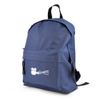 Branded 600D Polyester Rucksack with Zipped Front Pocket in Navy Blue