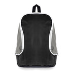 Branded Polyester Rucksack with Grey Backing and White Trim