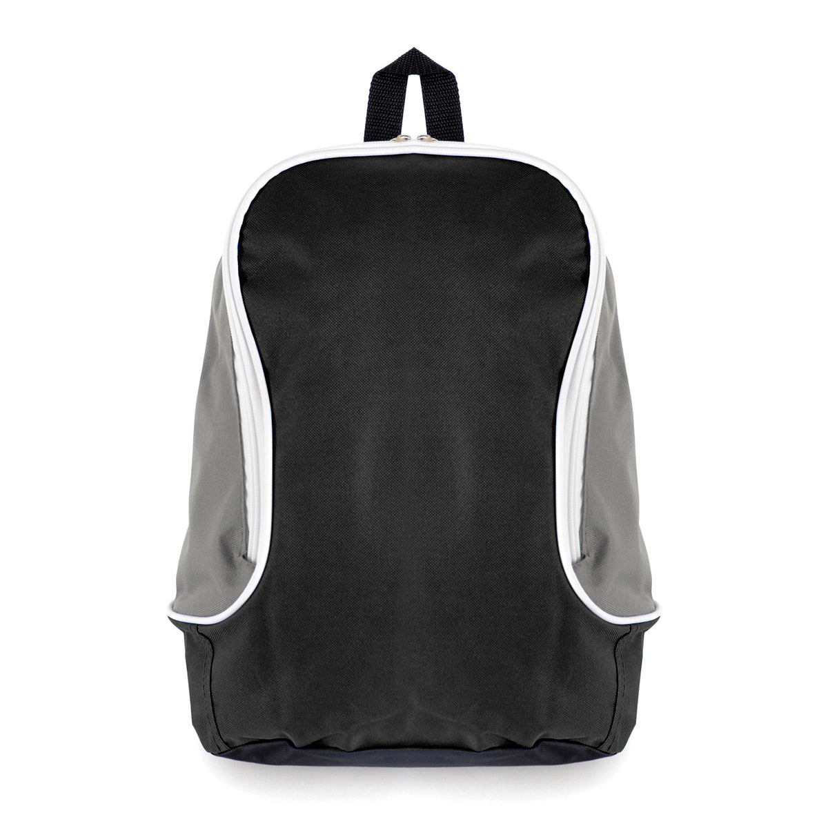 Branded Polyester Rucksack with Grey Backing and White Trim