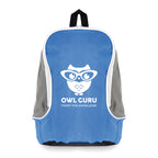 Branded Polyester Rucksack with Grey Backing and White Trim in Blue