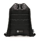 Branded RPET Puffer Drawstring Bag with Faux Leather Patch